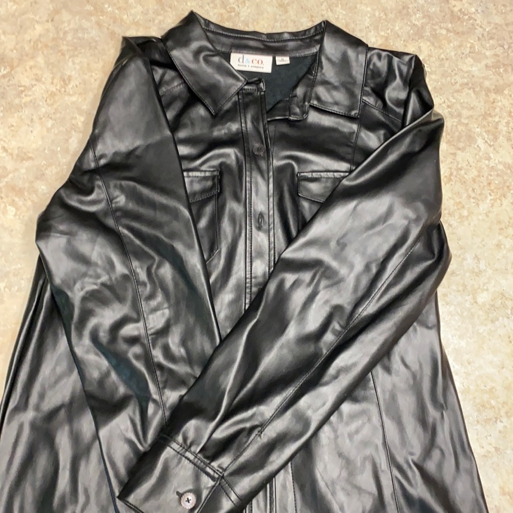 Leather button up